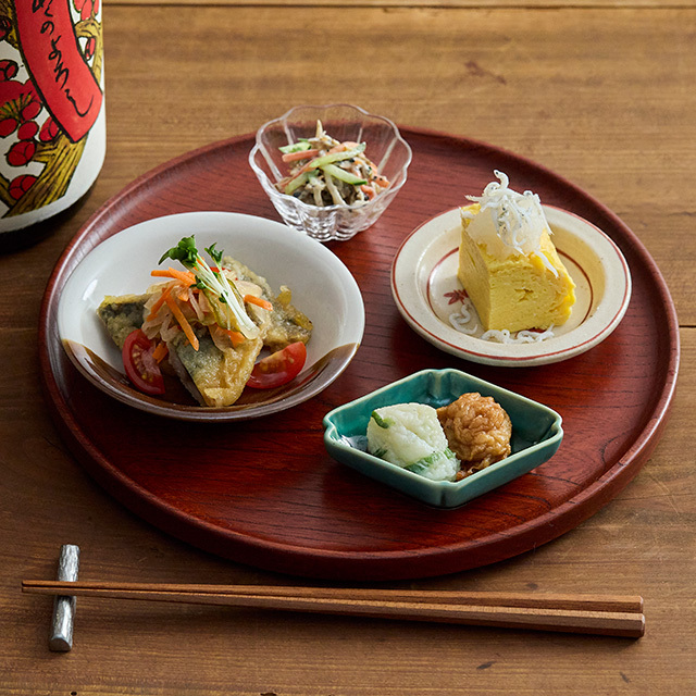 中川政七商店- 美濃燒豆皿/ 赤繪花蝶