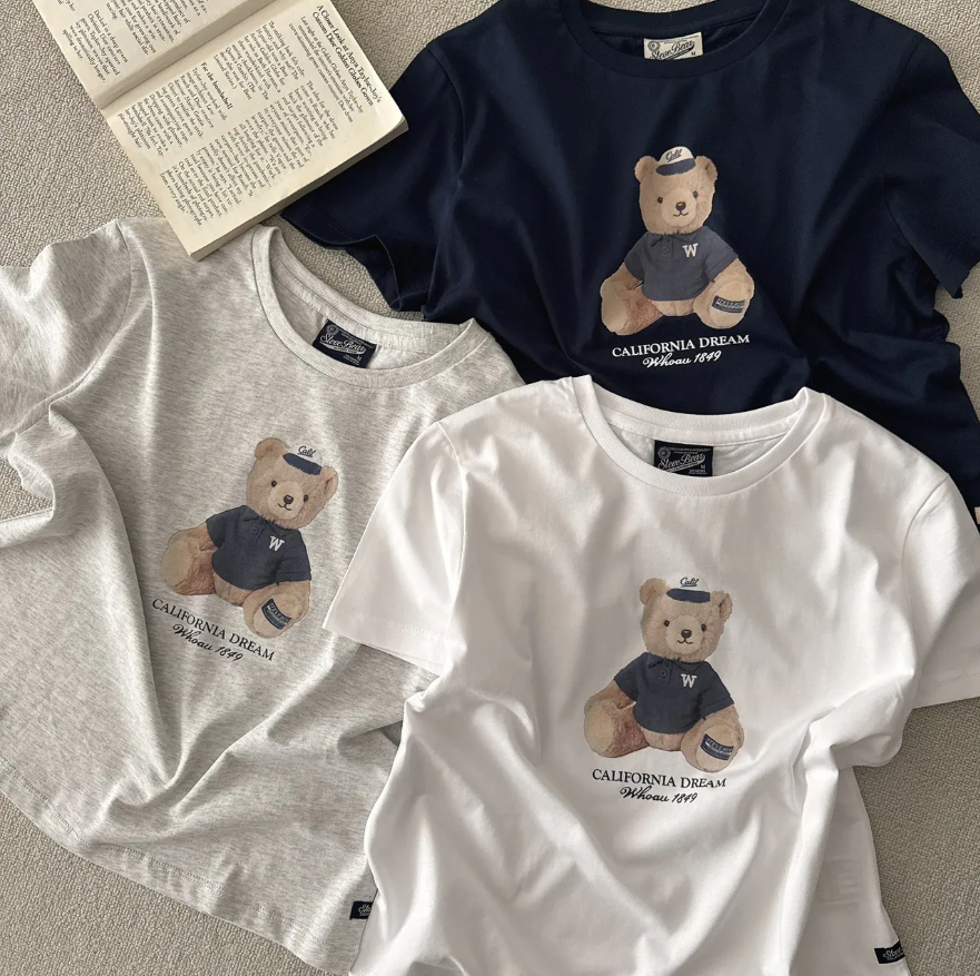 【預購】WHO.A.U H0708209 Bear Photo 女裝短版上衣