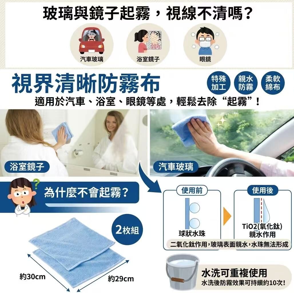 【預購】JM070806 Clear Vision 防霧擦拭布