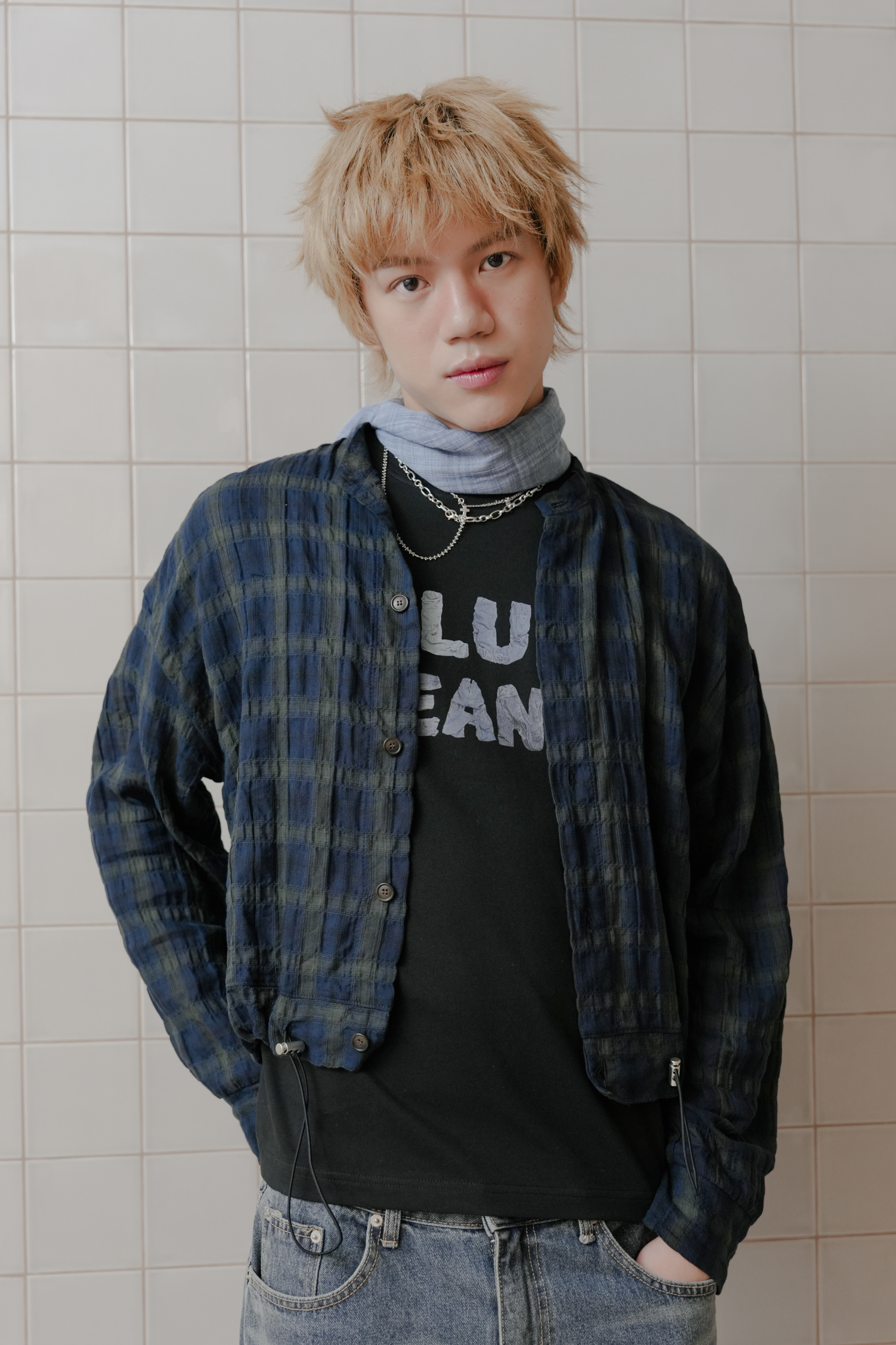 leaf 50 check cardigan #襯衫