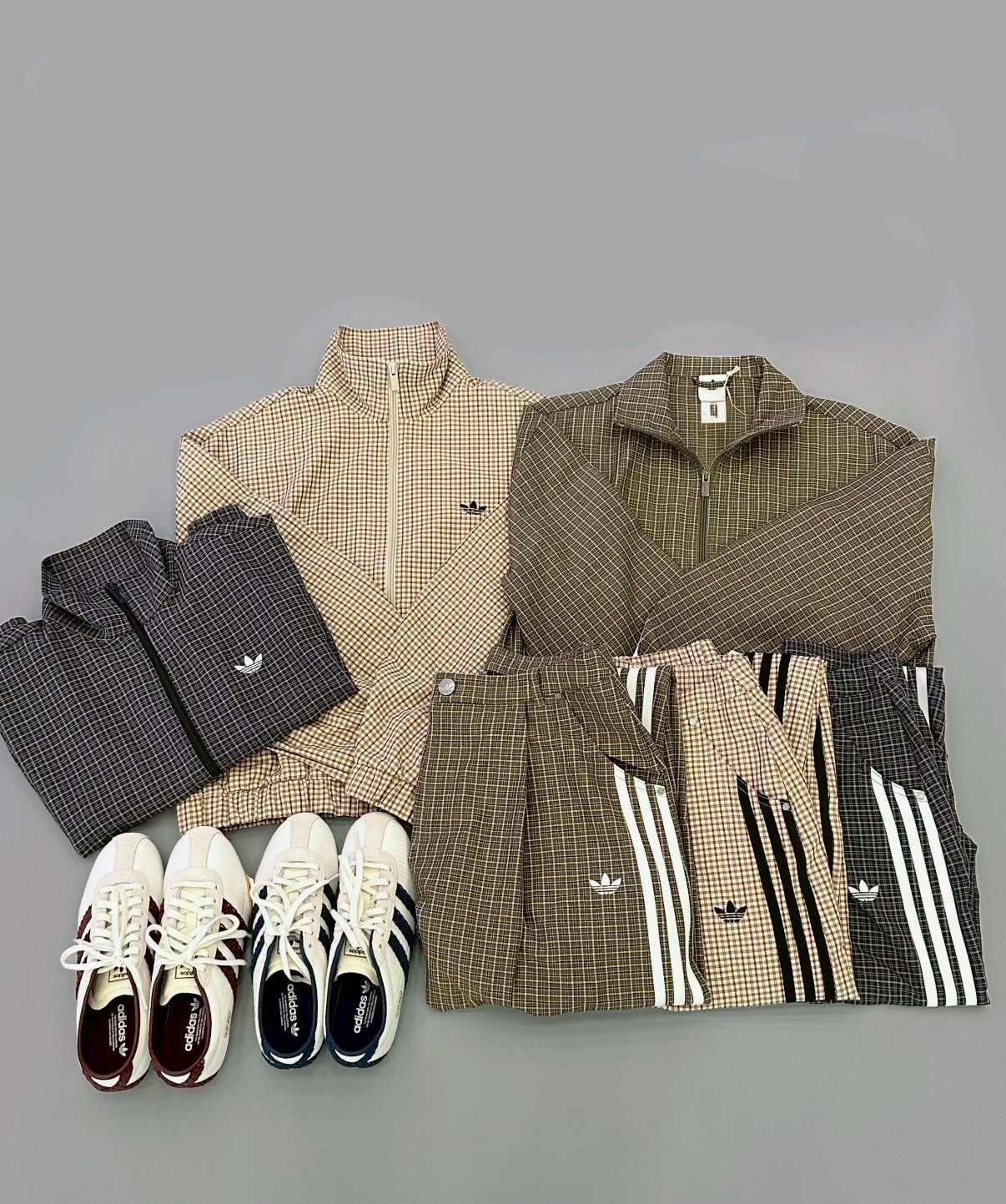 【Luxury】 ADIDAS ORIGINALS 三葉草 愛迪達復古撞色條紋外套 雙拉鍊設計 格紋風外套 休閒外套 LE8309 LE8308 LD5340 LE8307 LE8306 LD5339
