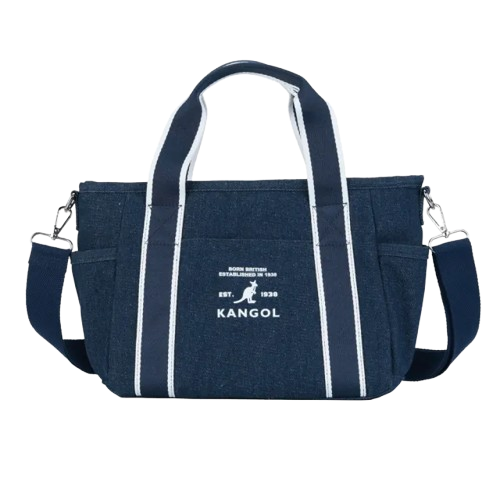 【官網限定】KANGOL 托特包 帆布側背包 深藍 6625170780  VII
