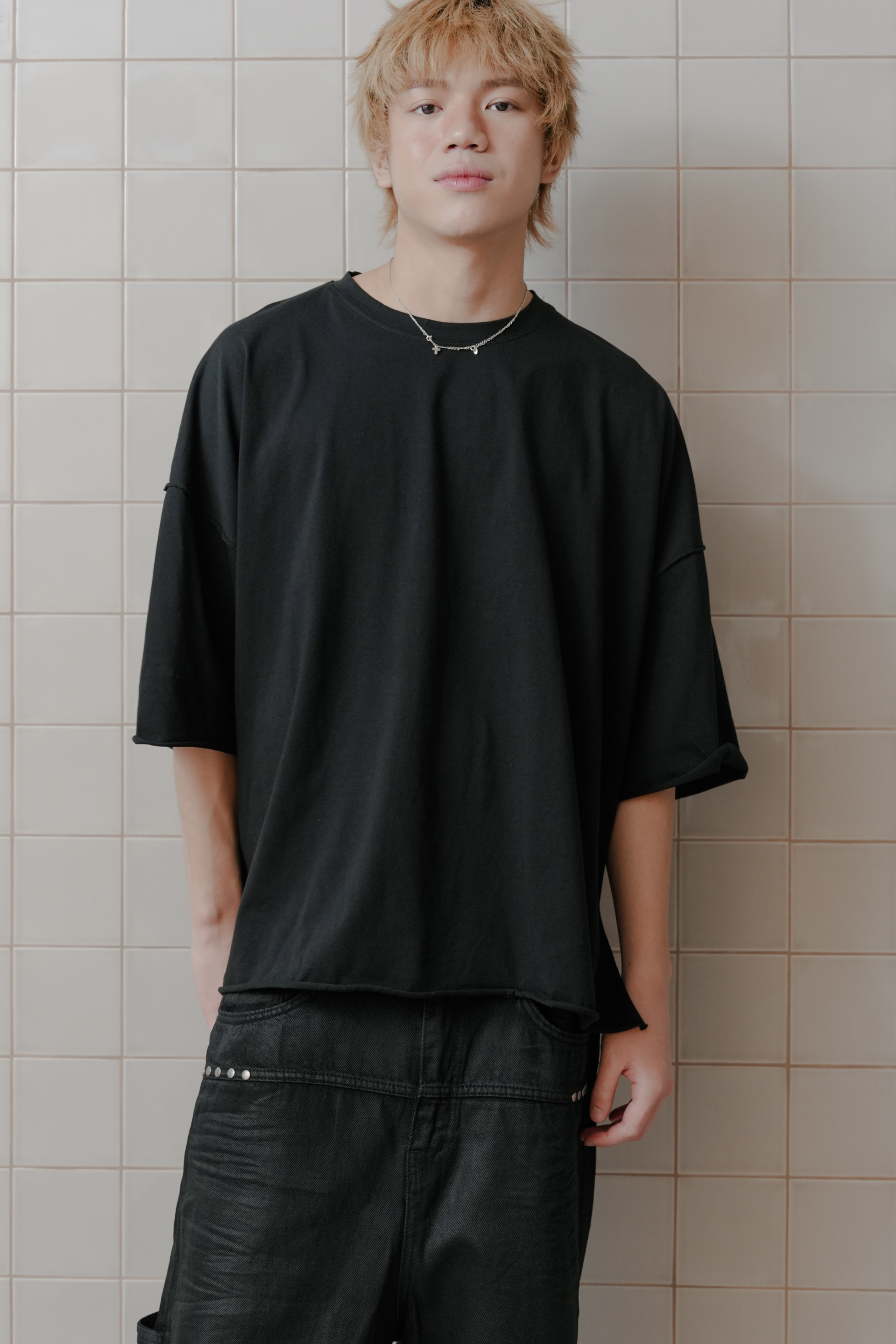 side slit boxy tee #上衣