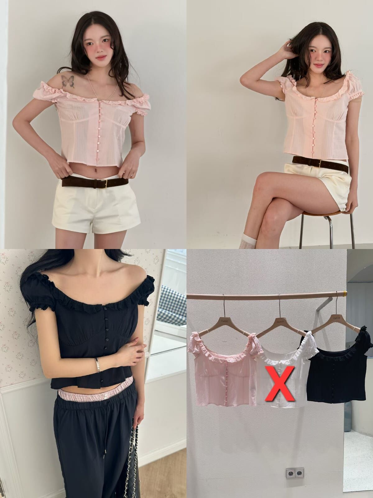 CC85 宮廷排扣花邊上衣 *特價貨品不設退換*