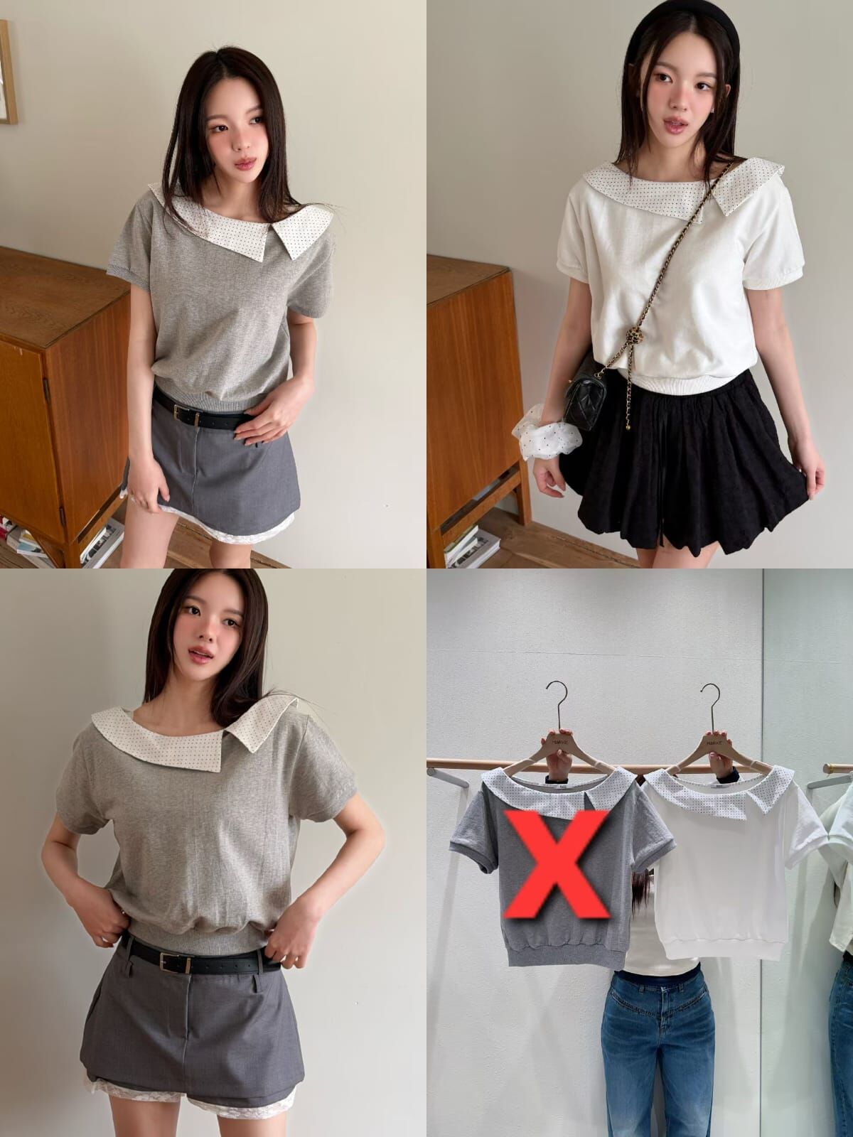 CC86 波點船領上衣 *特價貨品不設退換*