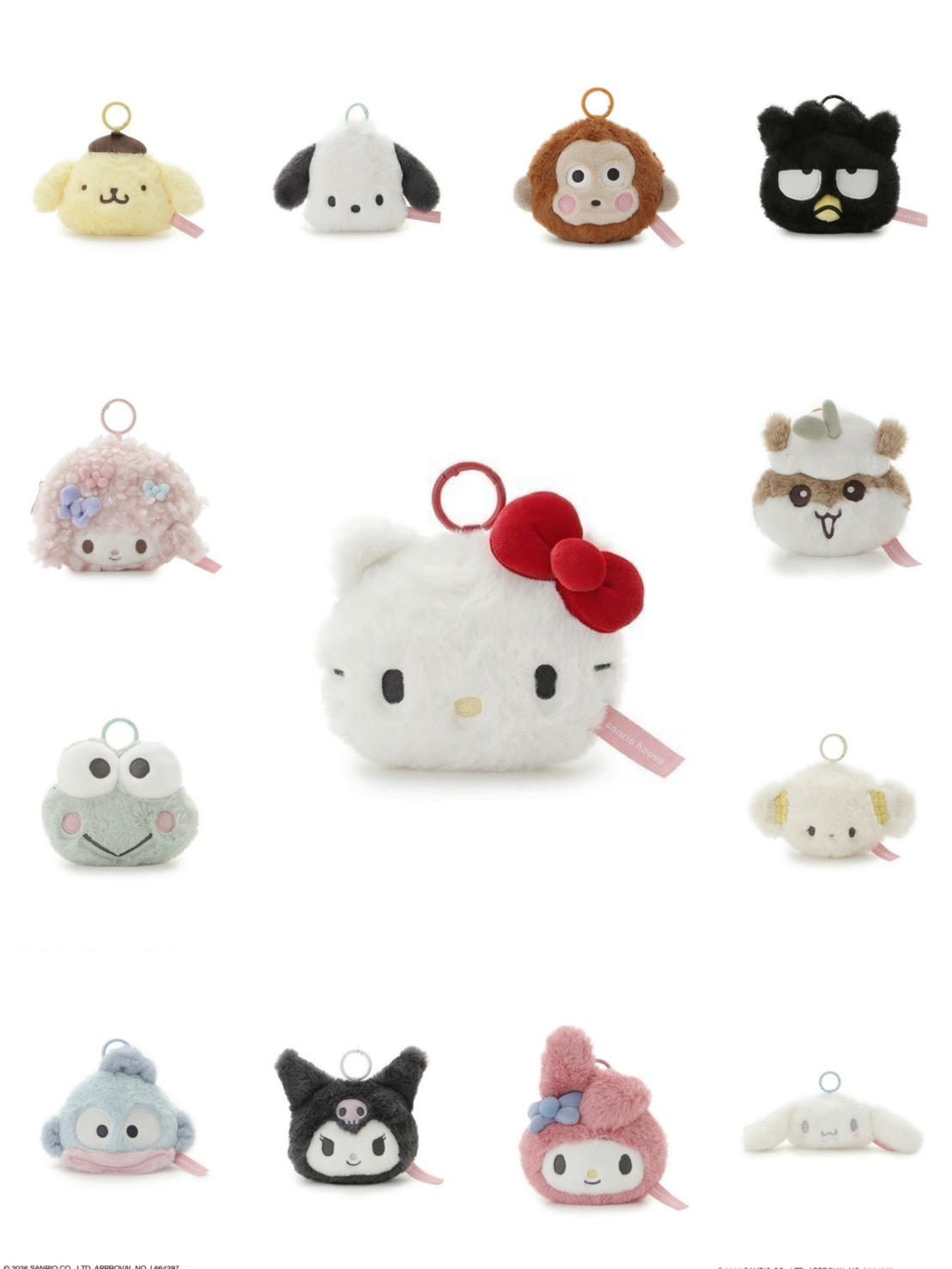 【預購】SANRIO HOUSE 日本三麗鷗之家限定 毛絨絨 大頭公仔 收納包 吊飾