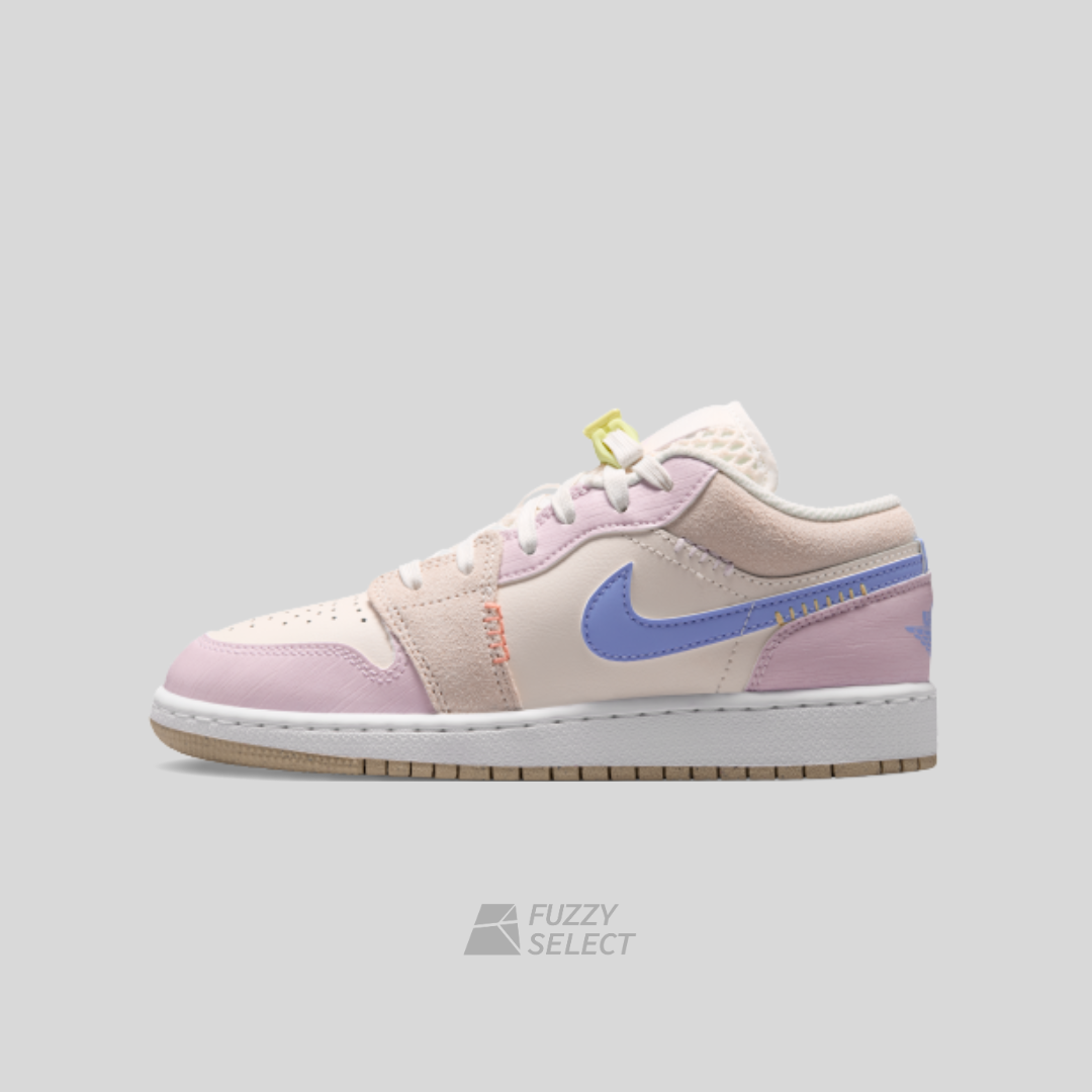 【逢甲 FUZZY】Air Jordan 1 Low GS "Ivory / Purple" 編織 縫線 白藍粉 IW2019-141