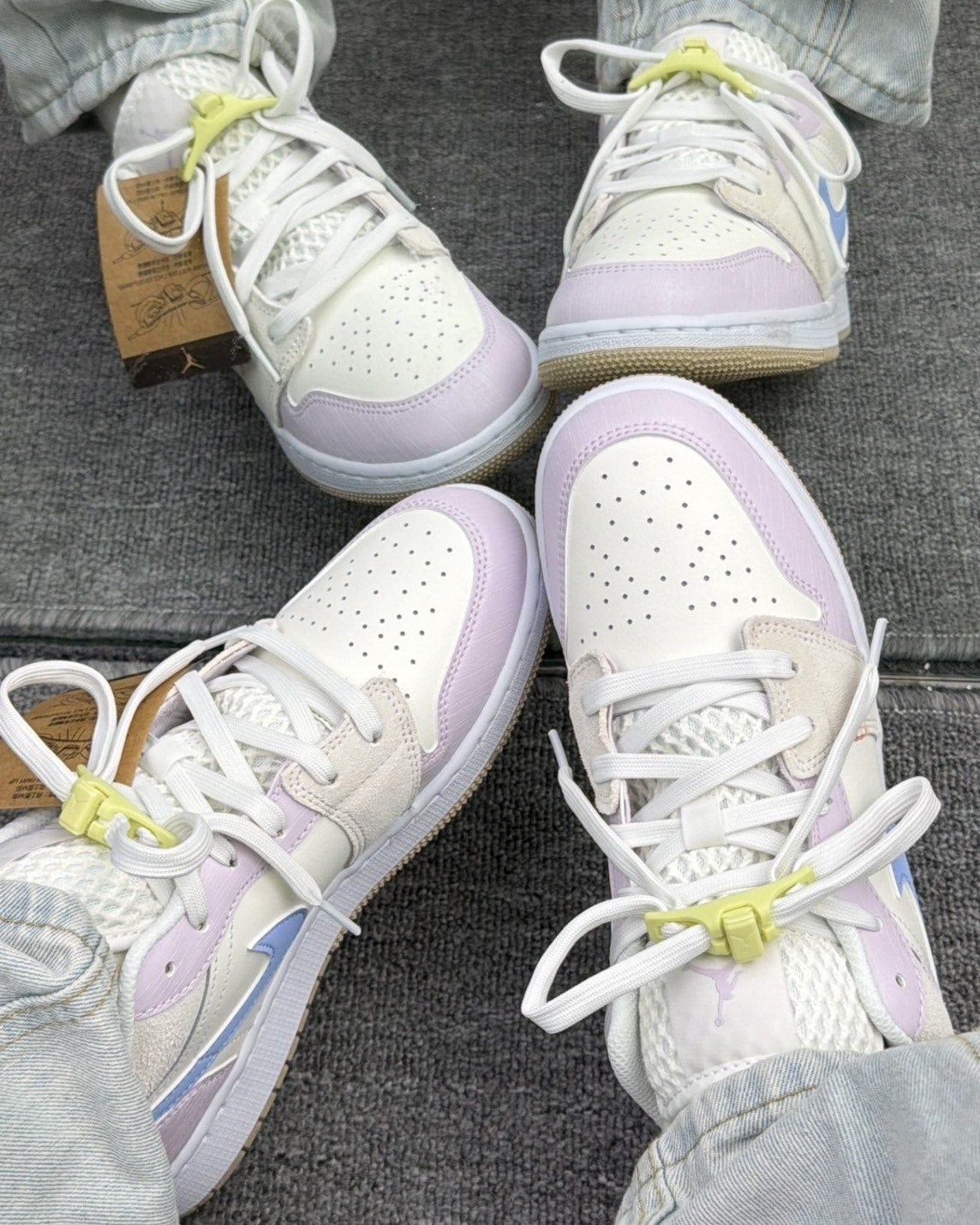 【逢甲 FUZZY】Air Jordan 1 Low GS "Ivory / Purple" 編織 縫線 白藍粉 IW2019-141
