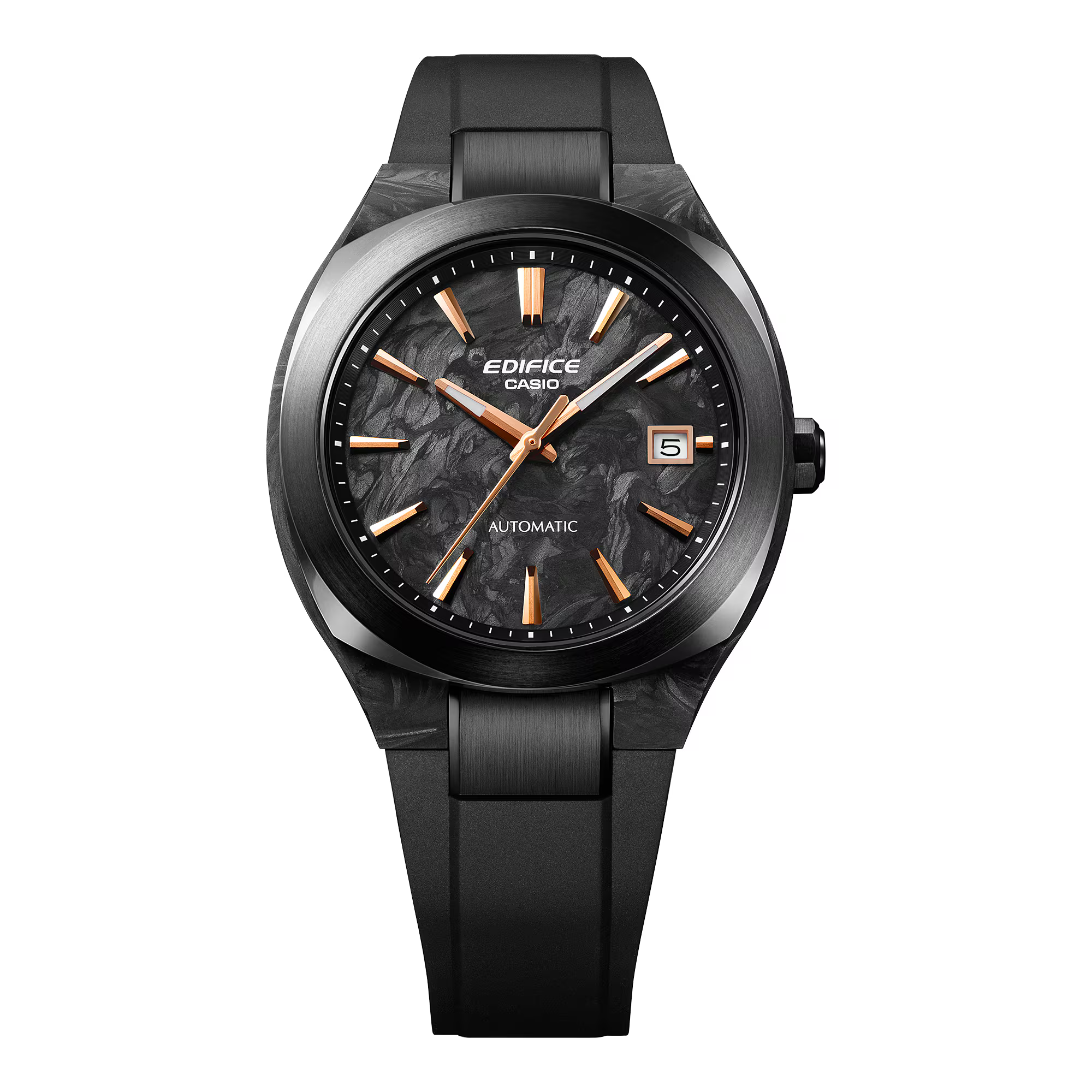 萬年鐘錶 - CASIO EDIFICE 系列 賽車系列鍛造碳面盤大三針機械男錶 EFK-200XPB-1A 錶徑 : 38.8MM