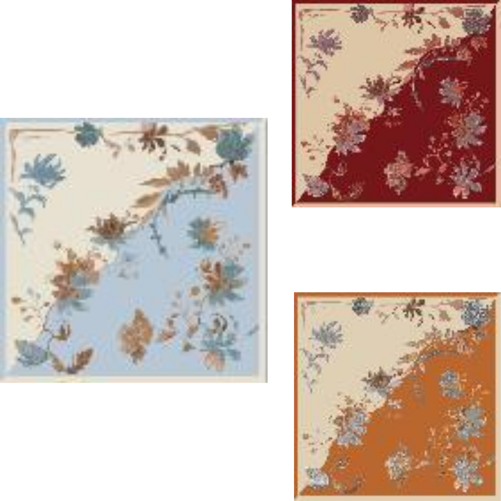 CN-CCG0708-206 步步生花-雙面印花中方巾-WMA01027025 (A6藍色/B6紅色/C6橙色)