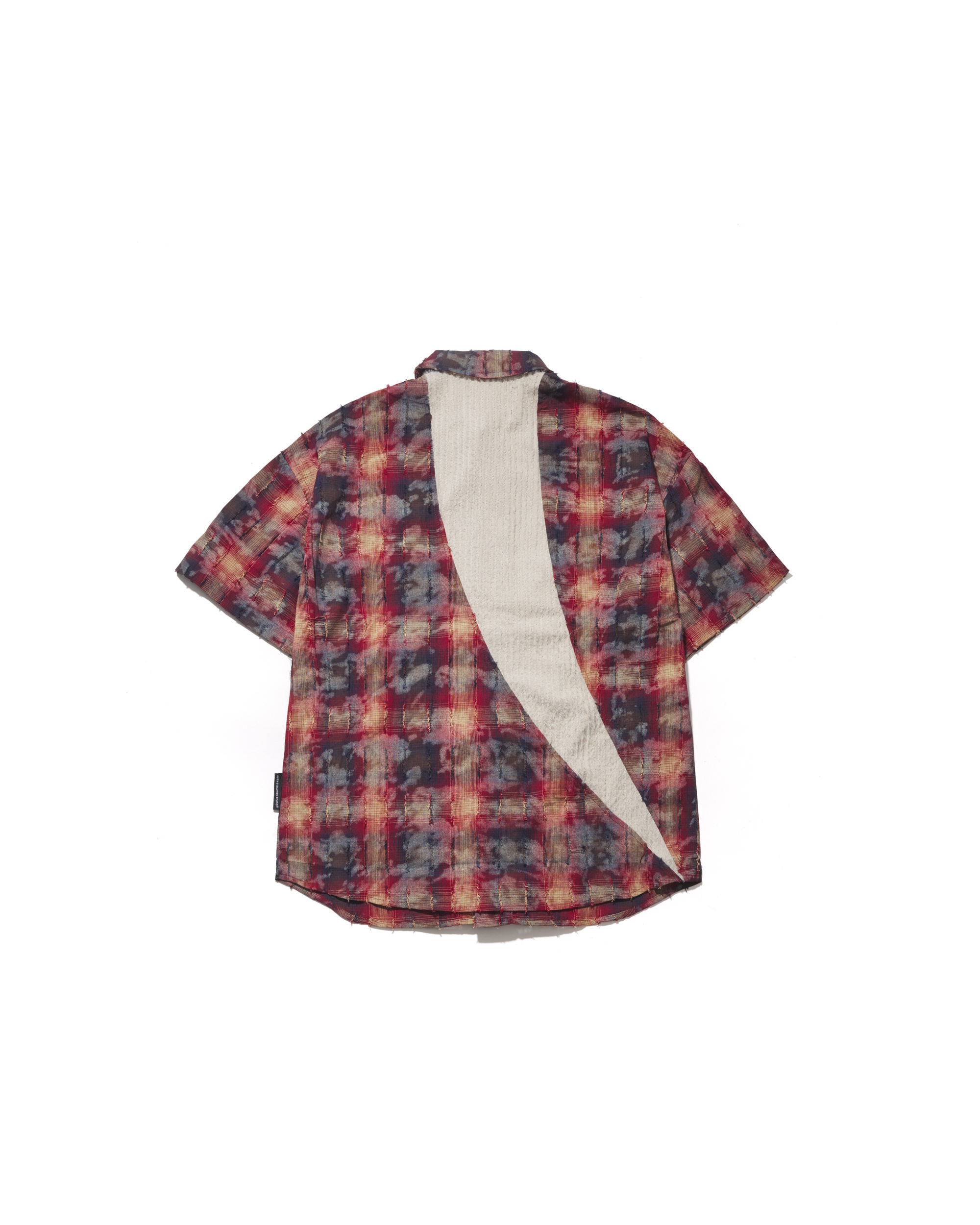 AES RECONSTRUCTED SCYTHE WASHED DISTRESSED PLAID SHIRT