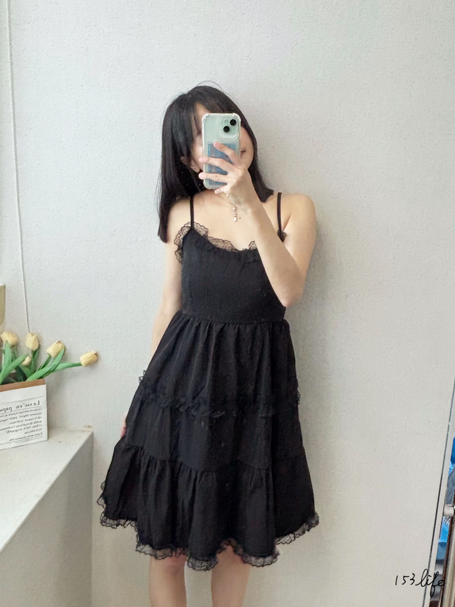 度假元氣甜美蕾絲蛋糕短洋裝(2色)
