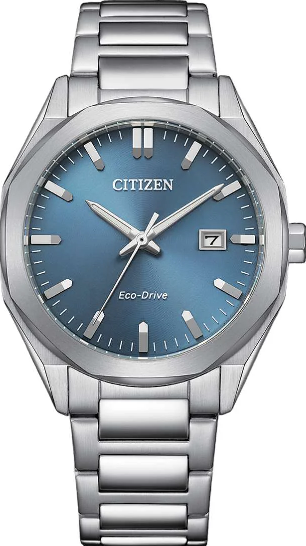 萬年鐘錶 - Citizen 星辰錶  光動能系列  經典八角錶殼藍色面盤不鏽鋼男錶 BM7620-83M 錶徑38MM