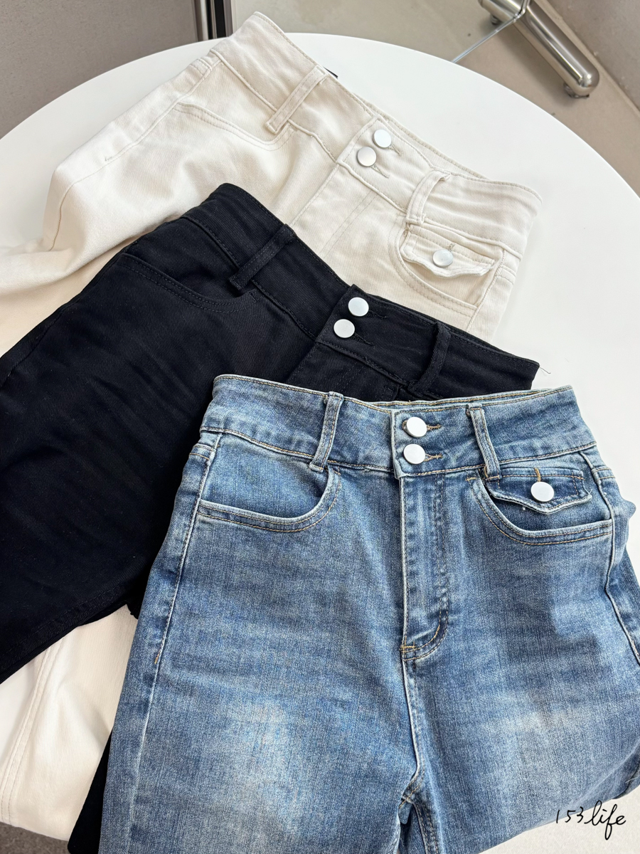 小個子雙釦合身九分褲(S-XL)(3色)