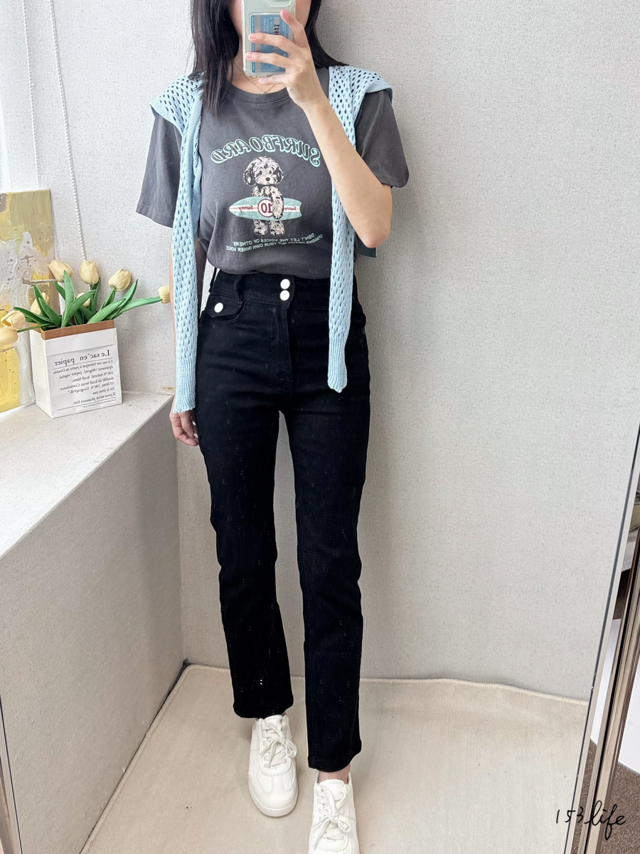 小個子雙釦合身九分褲(S-XL)(3色)