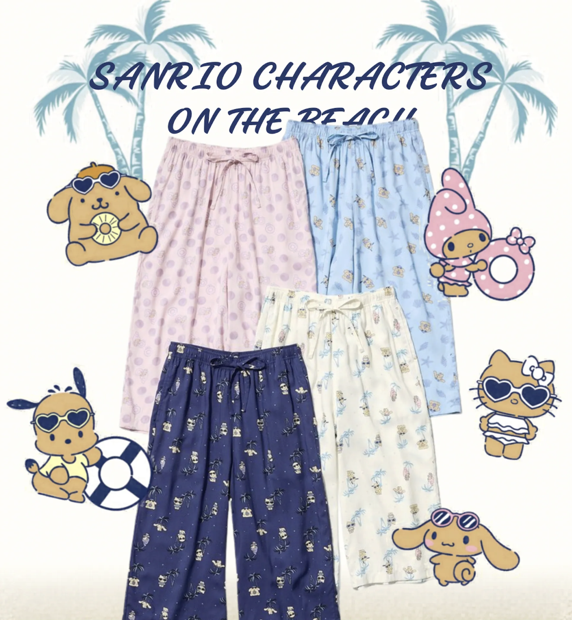 #預購 🇯🇵日本 UNIQLO UT × 三麗鷗 曬黑版 RELACO 居家7分寬褲 4色 sailboat