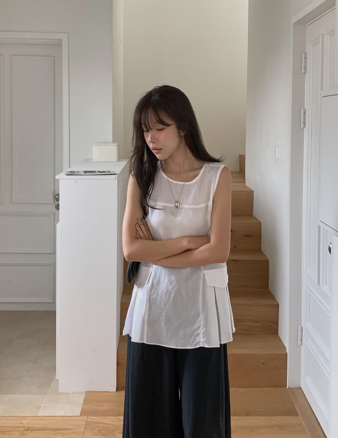 背調節長版背心