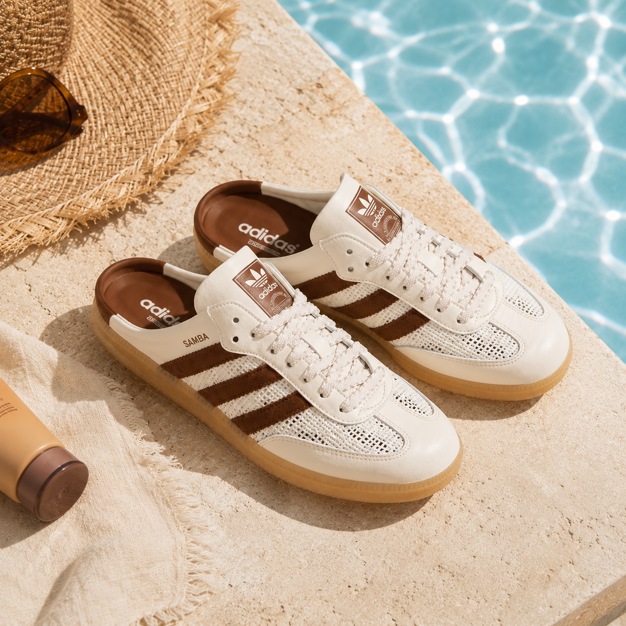 ADIDAS ORIGINAL SAMBA MULE 奶油 可可 棕色 棕紅 焦糖底 編織 穆勒鞋 懶人鞋 拖鞋 涼鞋 女鞋 HP5050
