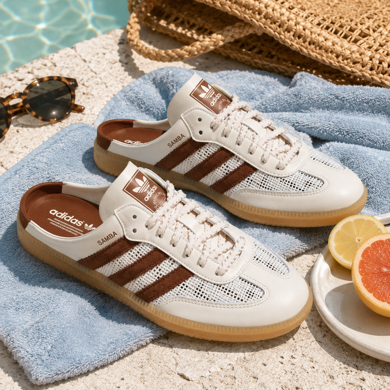 ADIDAS ORIGINAL SAMBA MULE 奶油 可可 棕色 棕紅 焦糖底 編織 穆勒鞋 懶人鞋 拖鞋 涼鞋 女鞋 HP5050