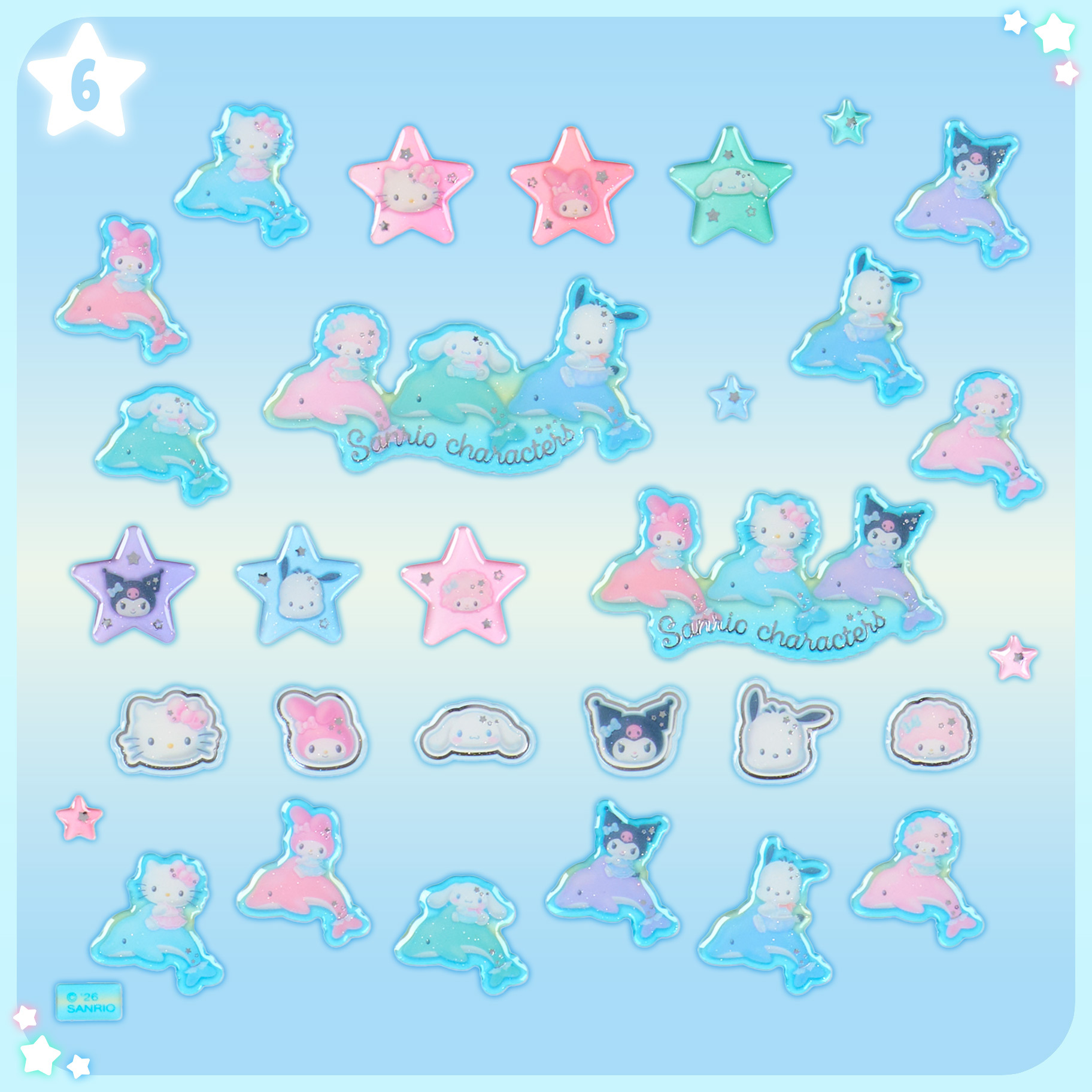 日本 Sanrio 海豚設計系列 貼紙套裝