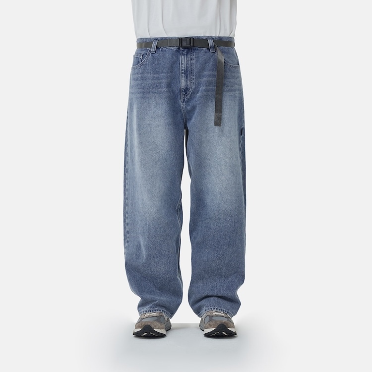 moif - WIDE 6P BELTED DENIM PANTS - PMF026-01DN02