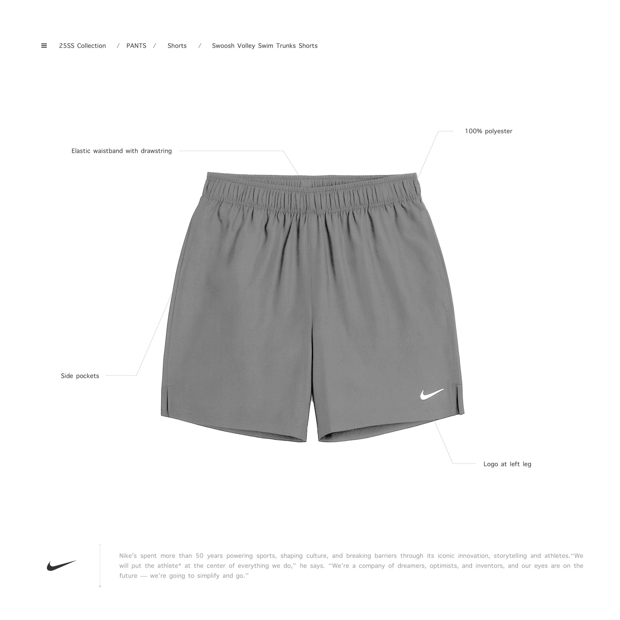 Nike - Logo Swoosh Swim Trunks