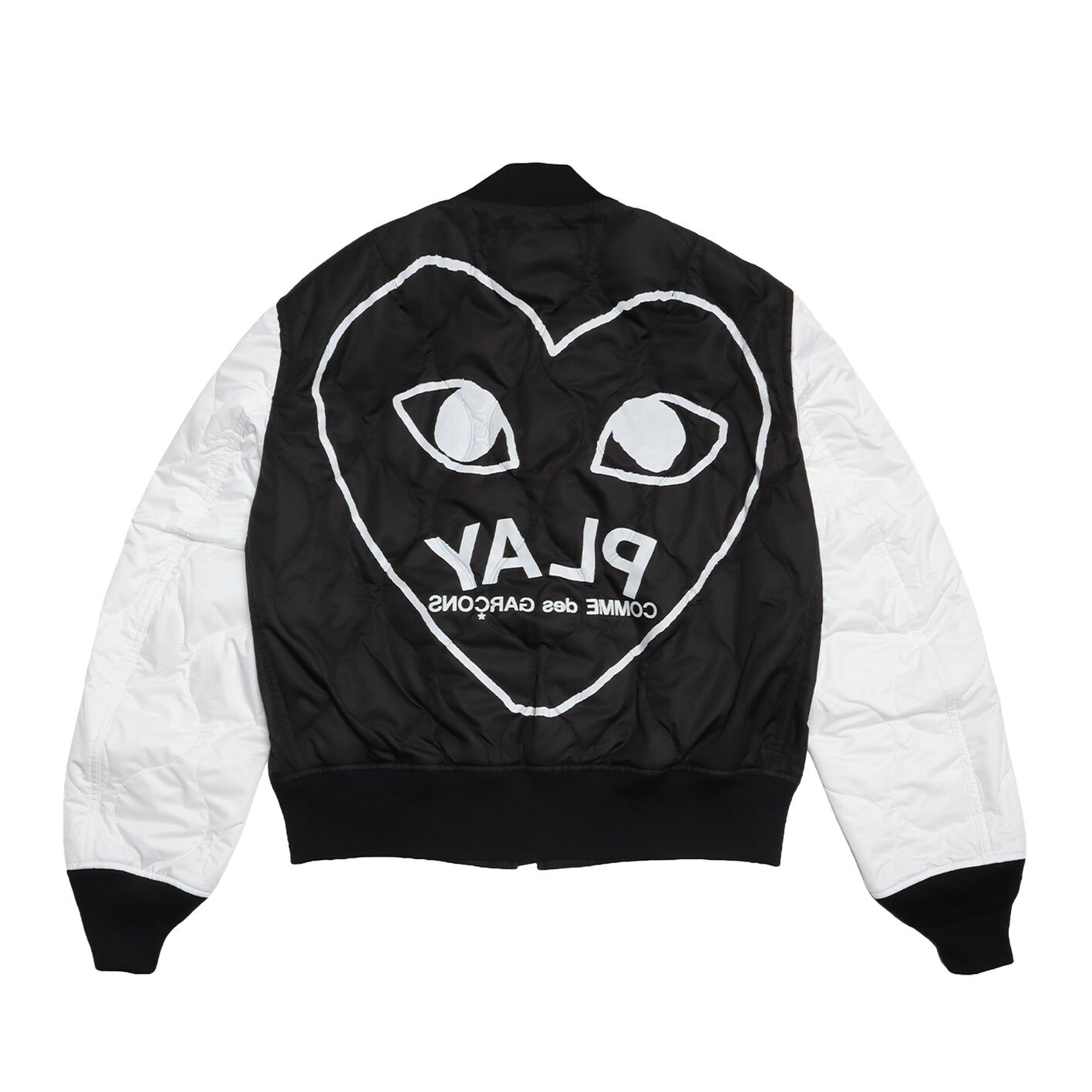 PLAY CDG Polyester Quilted Jacket with Black Emblem