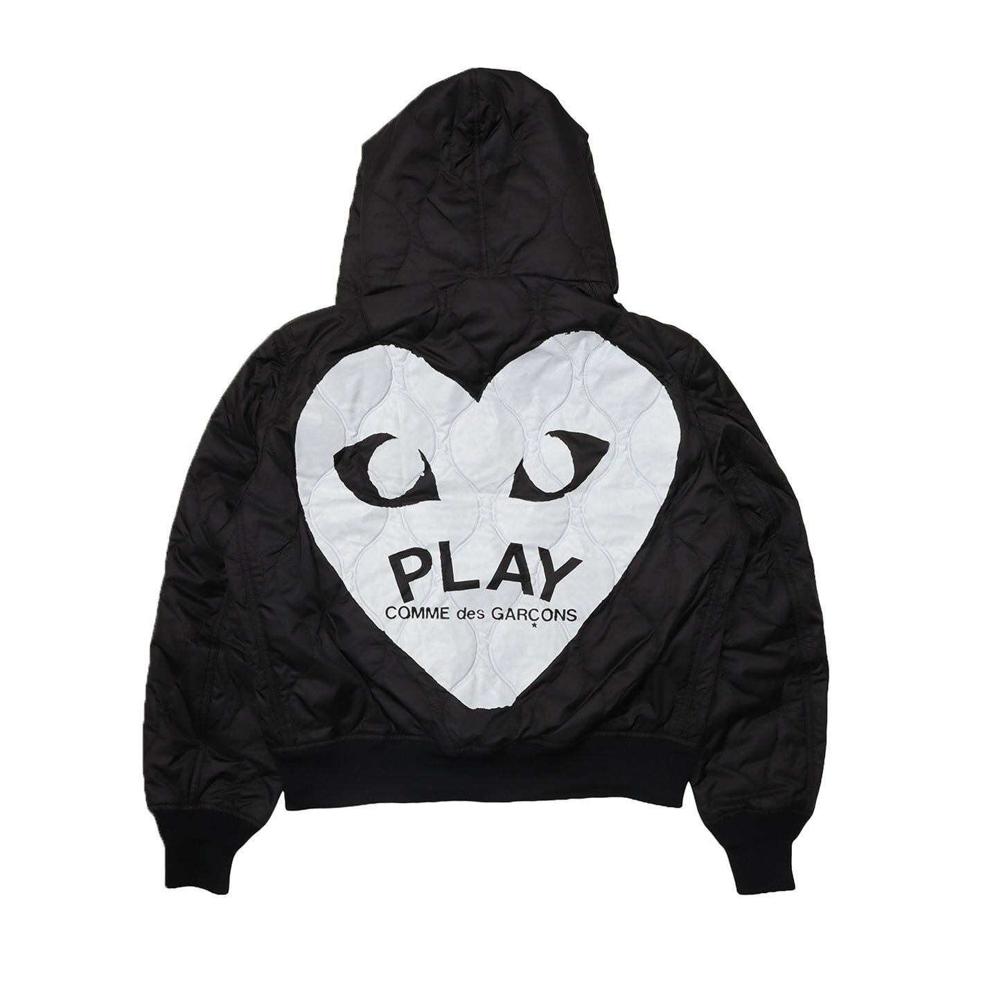 PLAY CDG Polyester 無拉鍊Quilted Jacket with Black Emblem