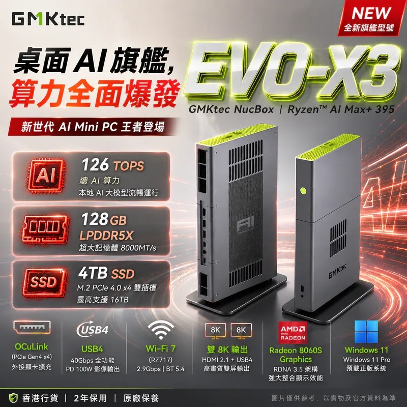 【Pre-order】GMKTEC EVO-X3 AI Workstation (AI Max+ 395, 128GB+4TB SSD)