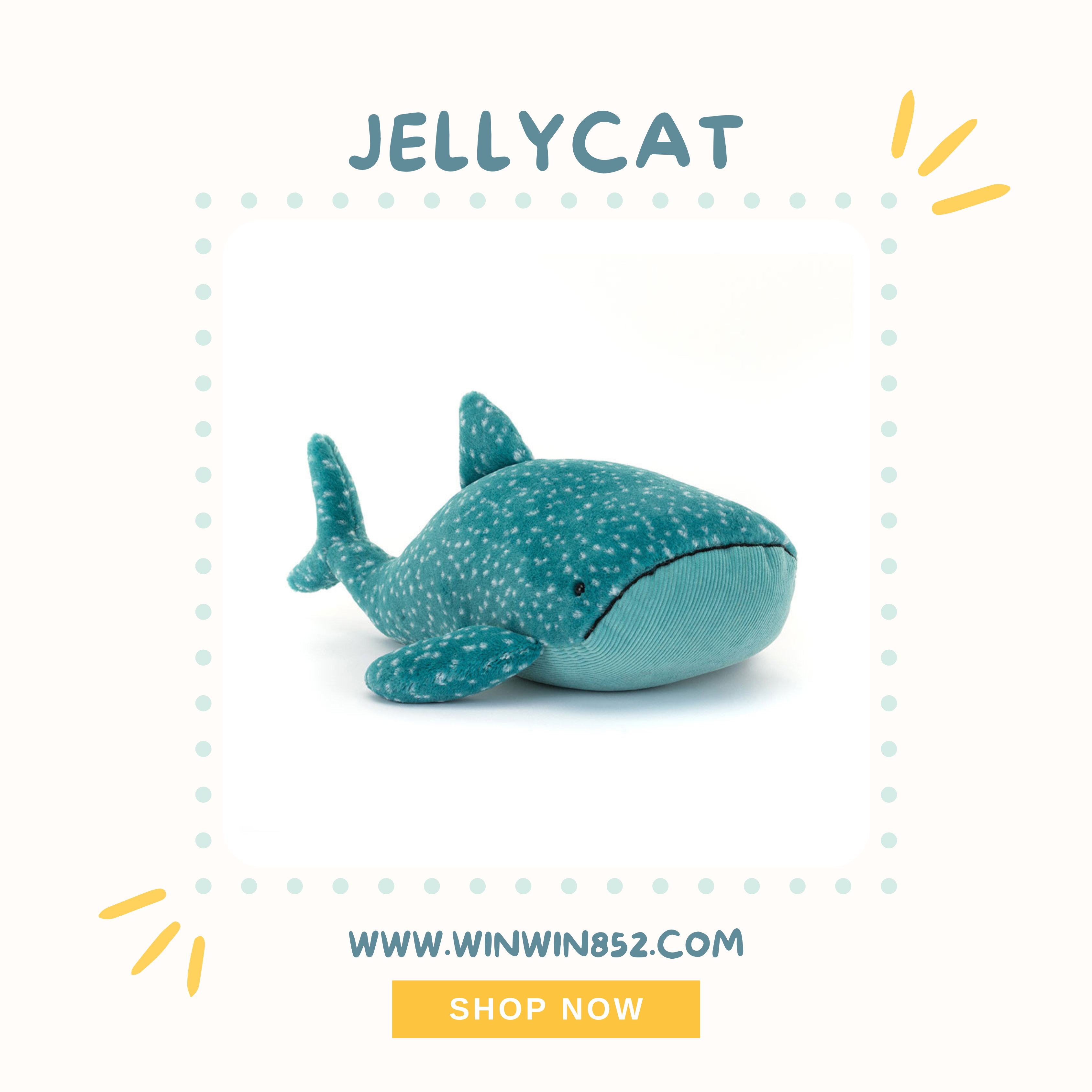 Jellycat Gobfrey Whale Shark