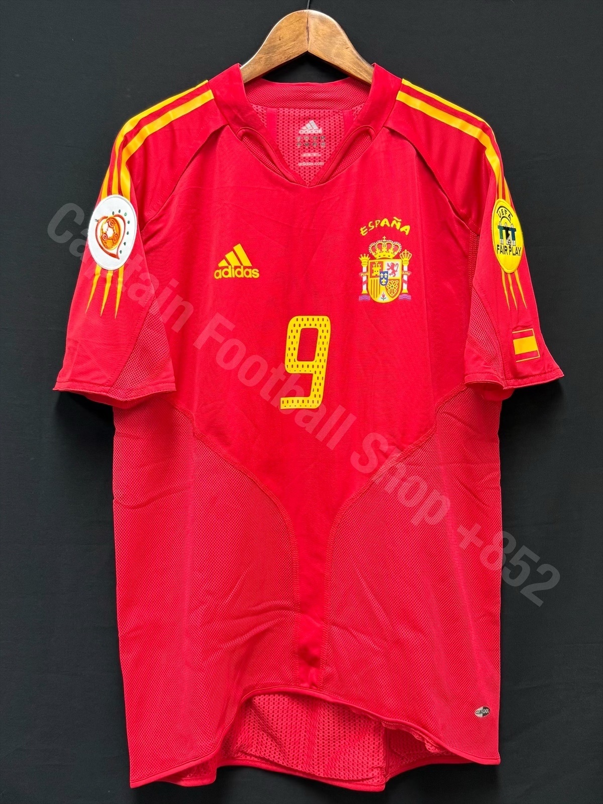 Spain 2004 UEFA Euro Adidas Home Authentic Player Shirt #9 F TORRES