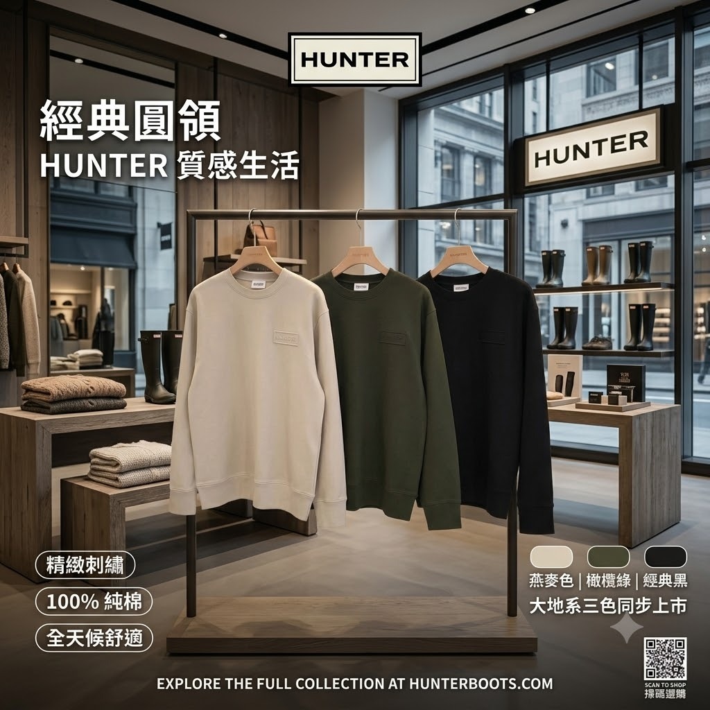 【預購】Hunter H070850 男裝圓領衛衣