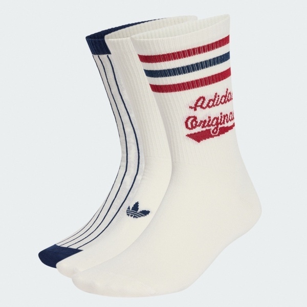 Adidas 愛迪達 Retro Cr S 2p KS2247 中筒襪 米 兩雙入 美式復古風