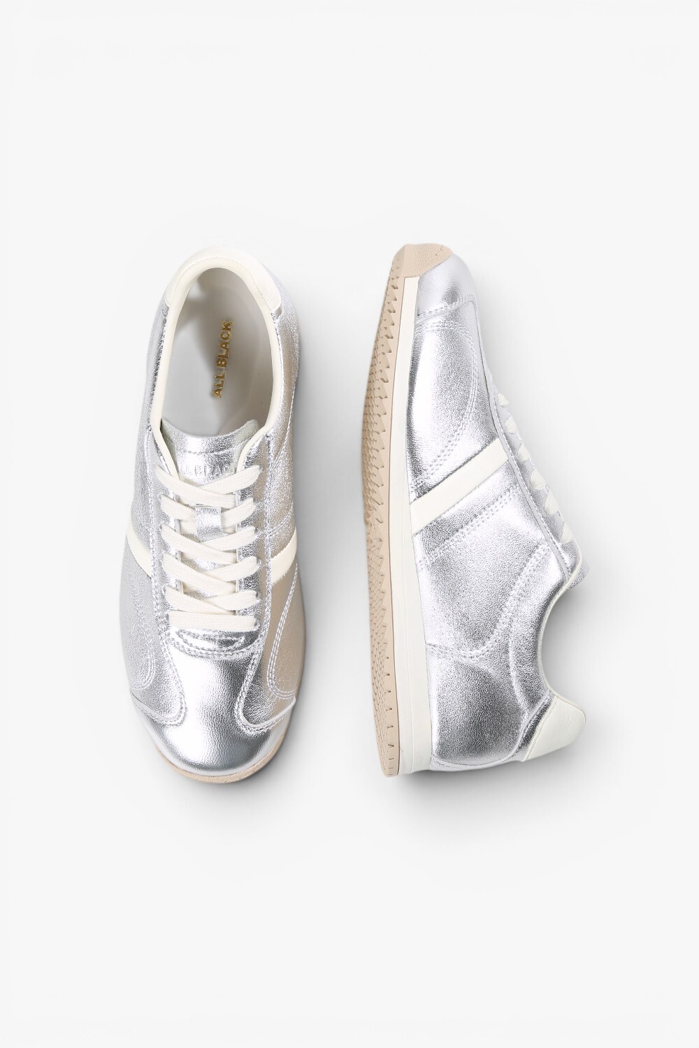 Stripe Trainer 真皮素面休閒鞋