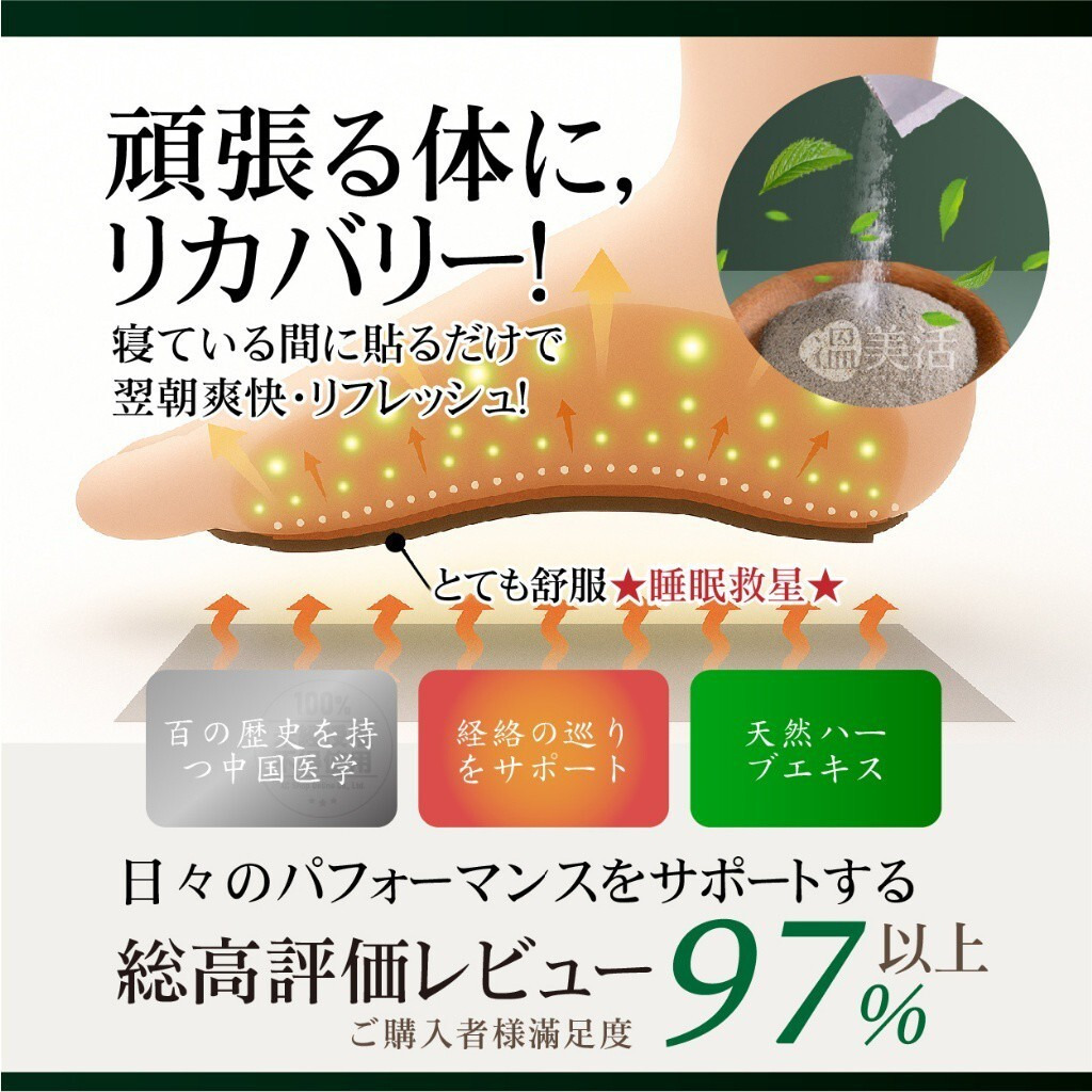 WSBB9707  溫美活® 漢方草本睡眠腳底養生足貼 (36貼/盒) （9月上旬）