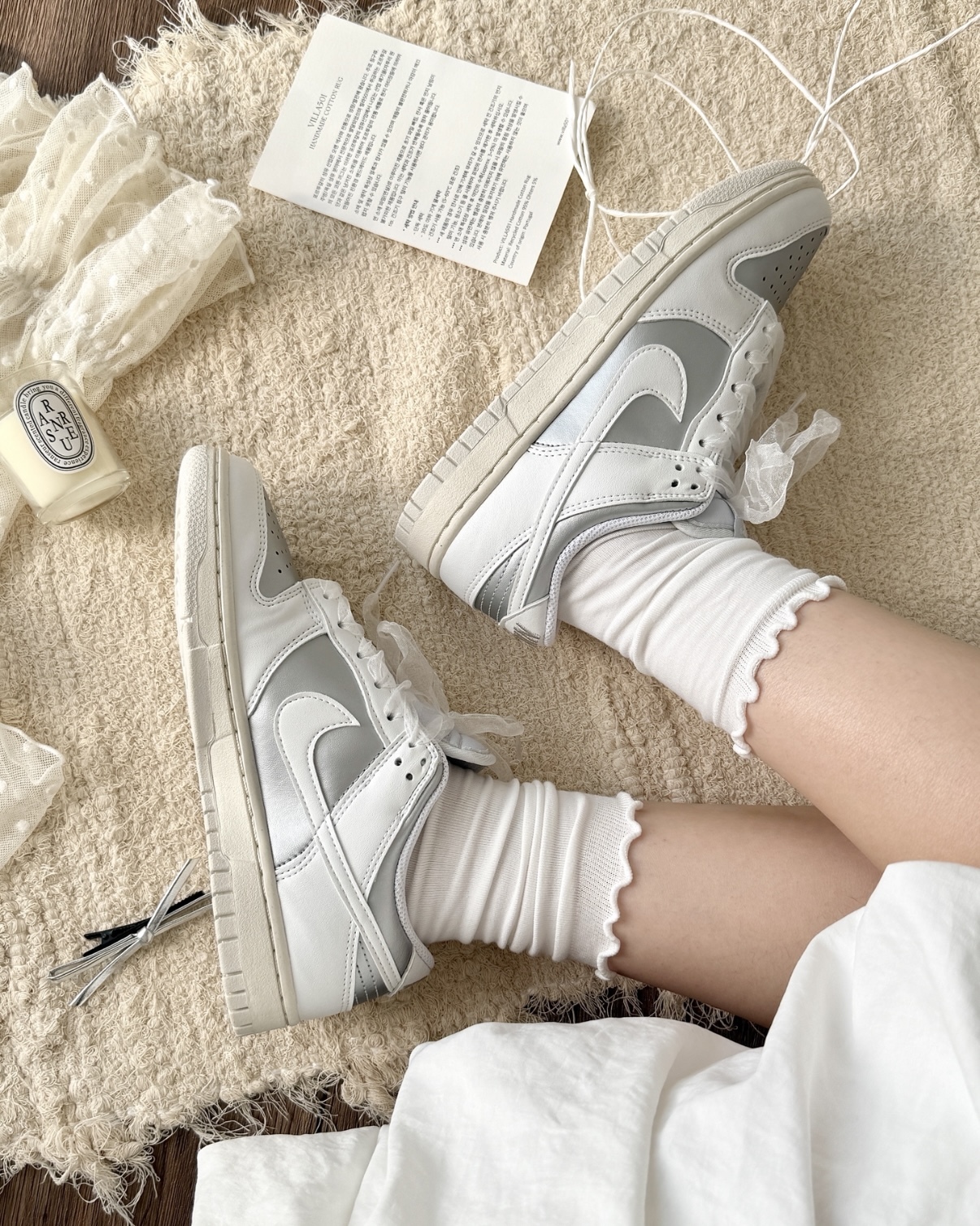 Nike Dunk Low Next Nature "Metallic" 金屬銀白 緞帶 Y2K 低筒 女鞋 張員瑛同款
