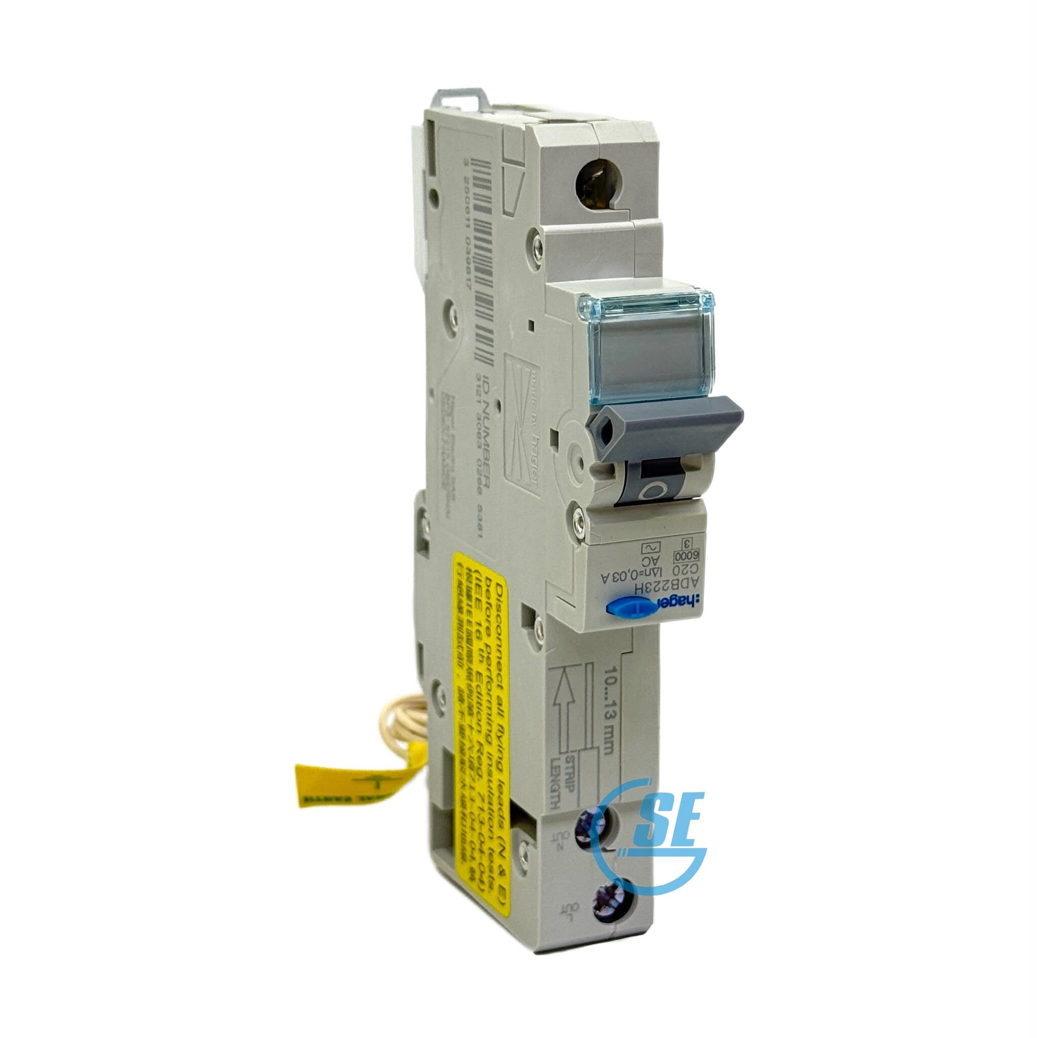 "HAGER" 新款單極水氣菲(C型老鼠尾)(6KA/30MA/RCBO)