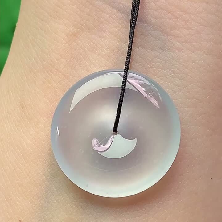 翡翠老坑冰種起剛平安扣 (21.7mm直徑),天然翡翠A玉, 緬甸玉, Jade, Jadeite