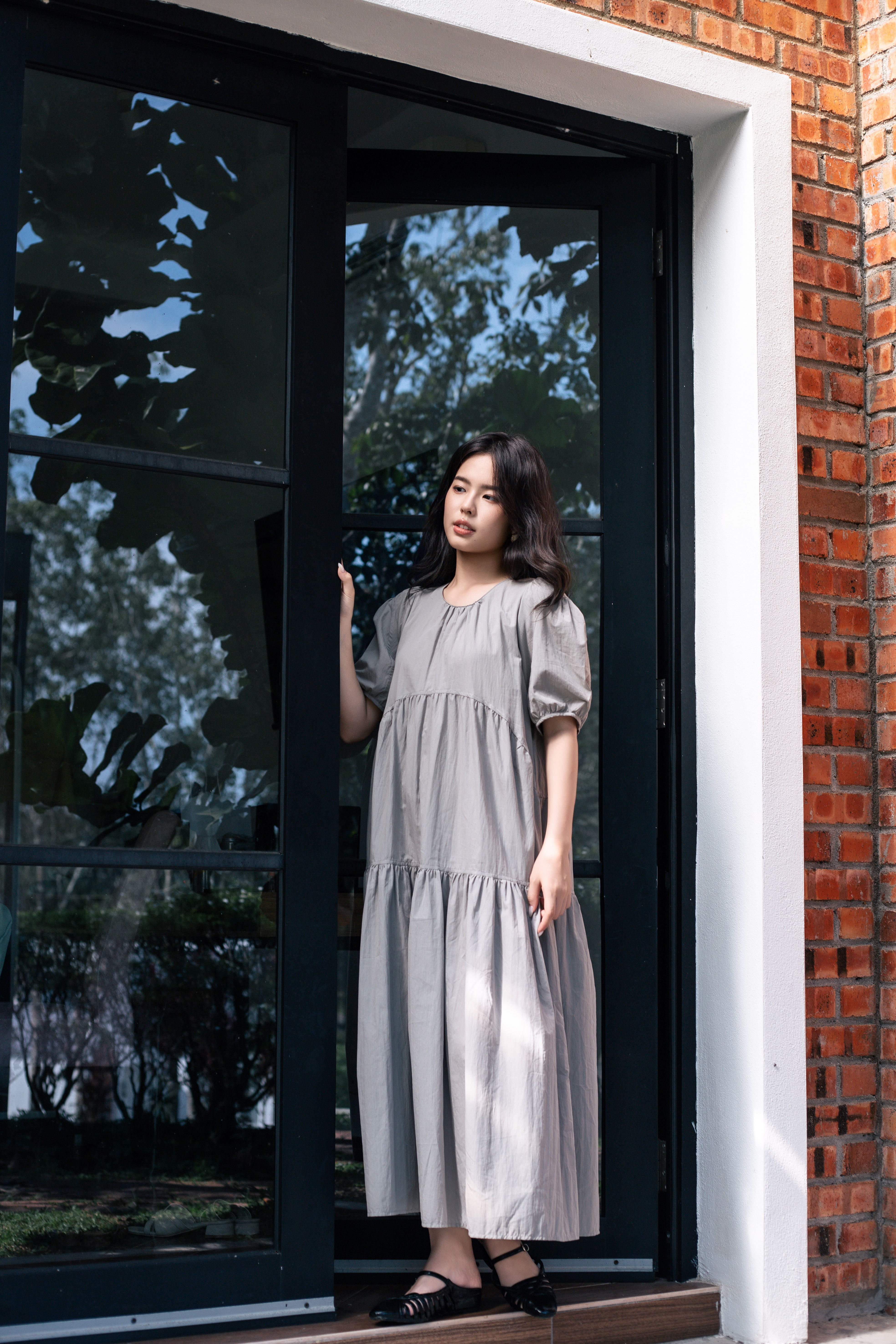 Oulia Tier Swing Dress Grey -2817DLGRY