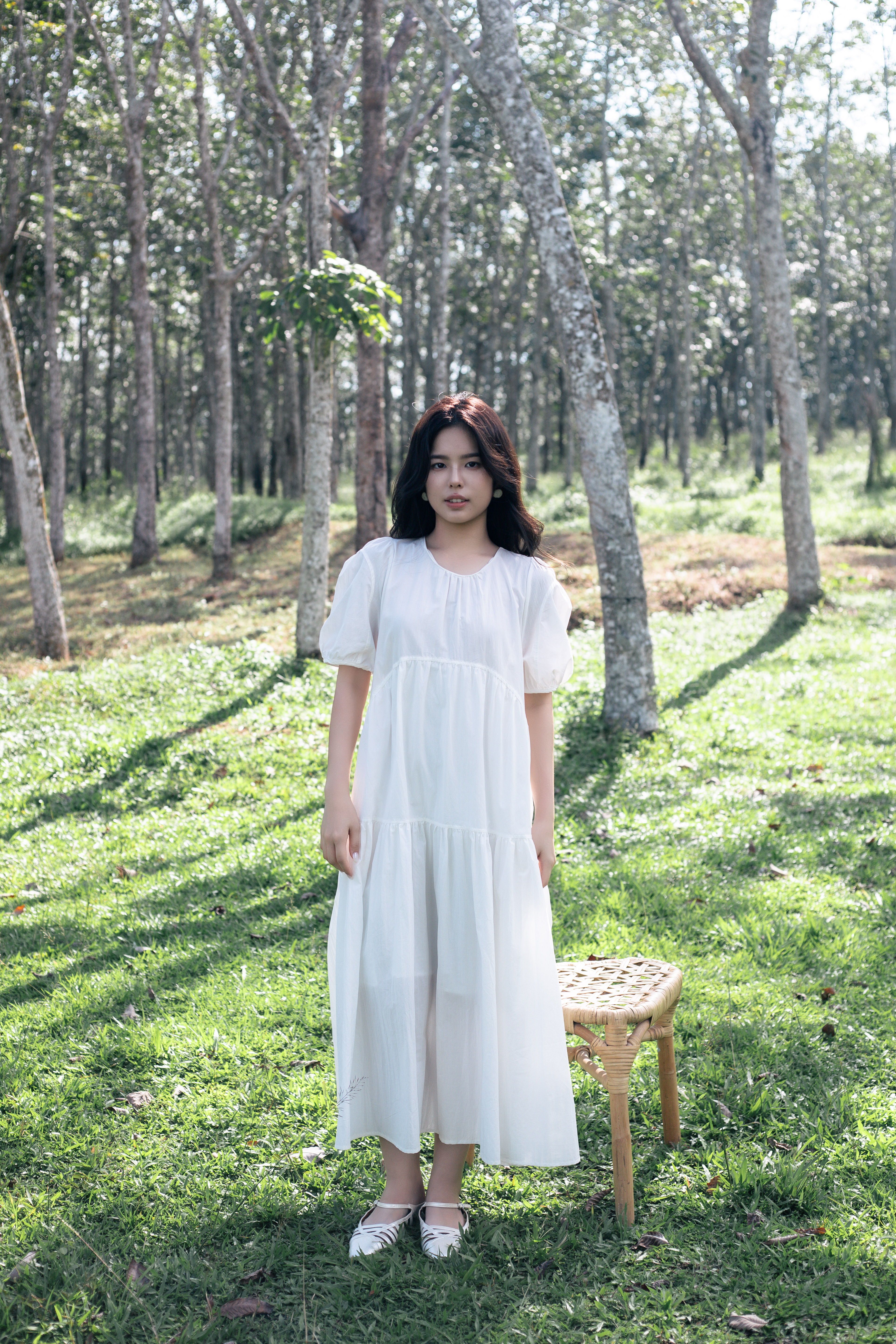 Oulia Tier Swing Dress White -2817DLWHI