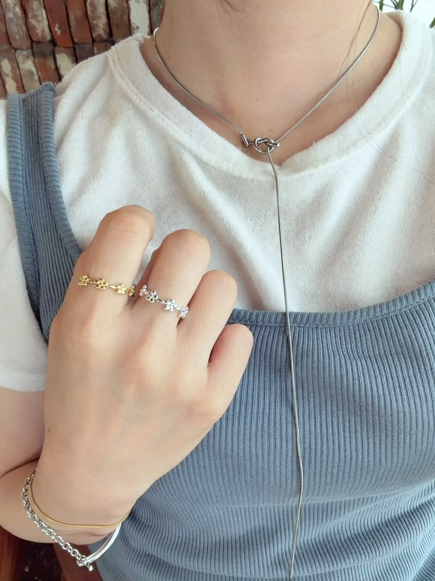 S925 flower line ring