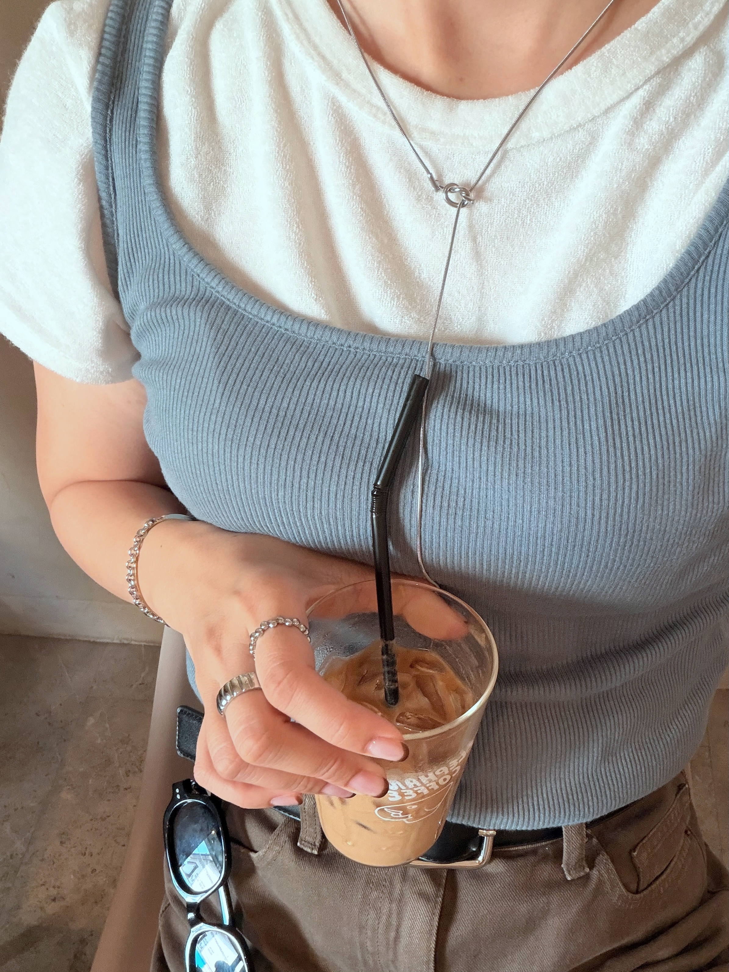 rope knot long necklace