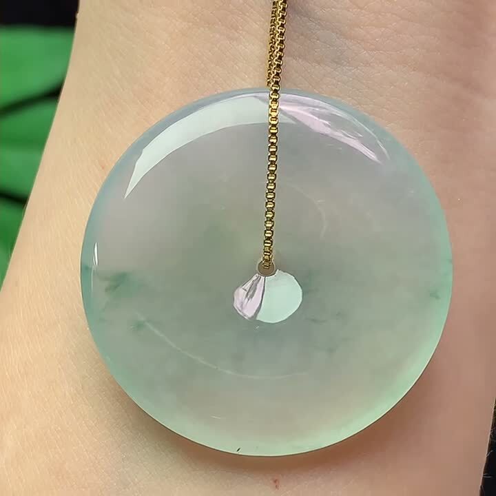 翡翠平安扣 (35.3mm直徑),天然翡翠A玉, 緬甸玉, Jade, Jadeite