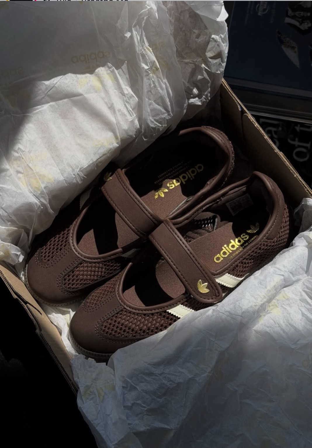 Adidas ORIGINALS 瑪莉珍鞋 網眼編織 咖色