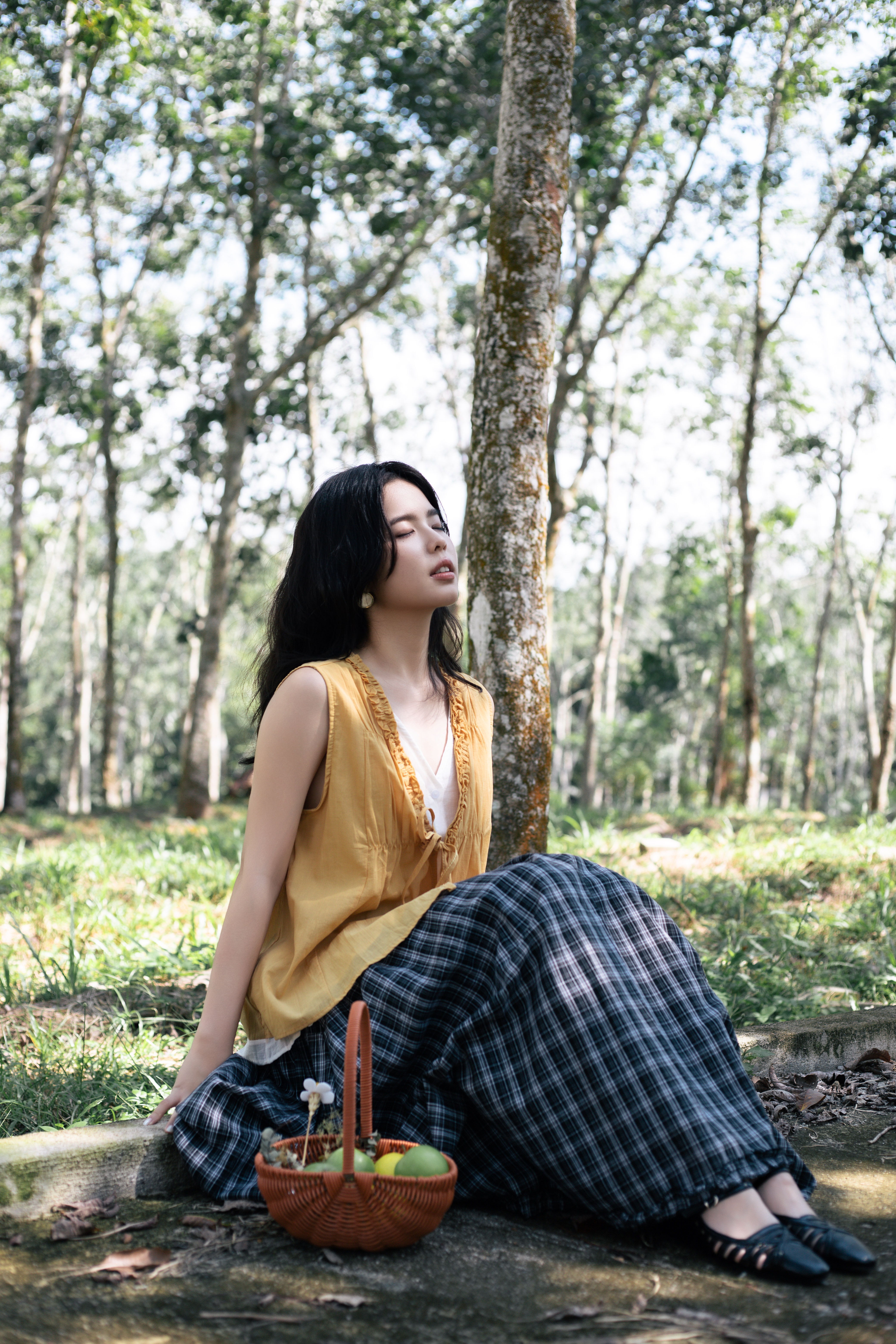 Caro Contrast Ruffle Top Yellow -2818BVYEL