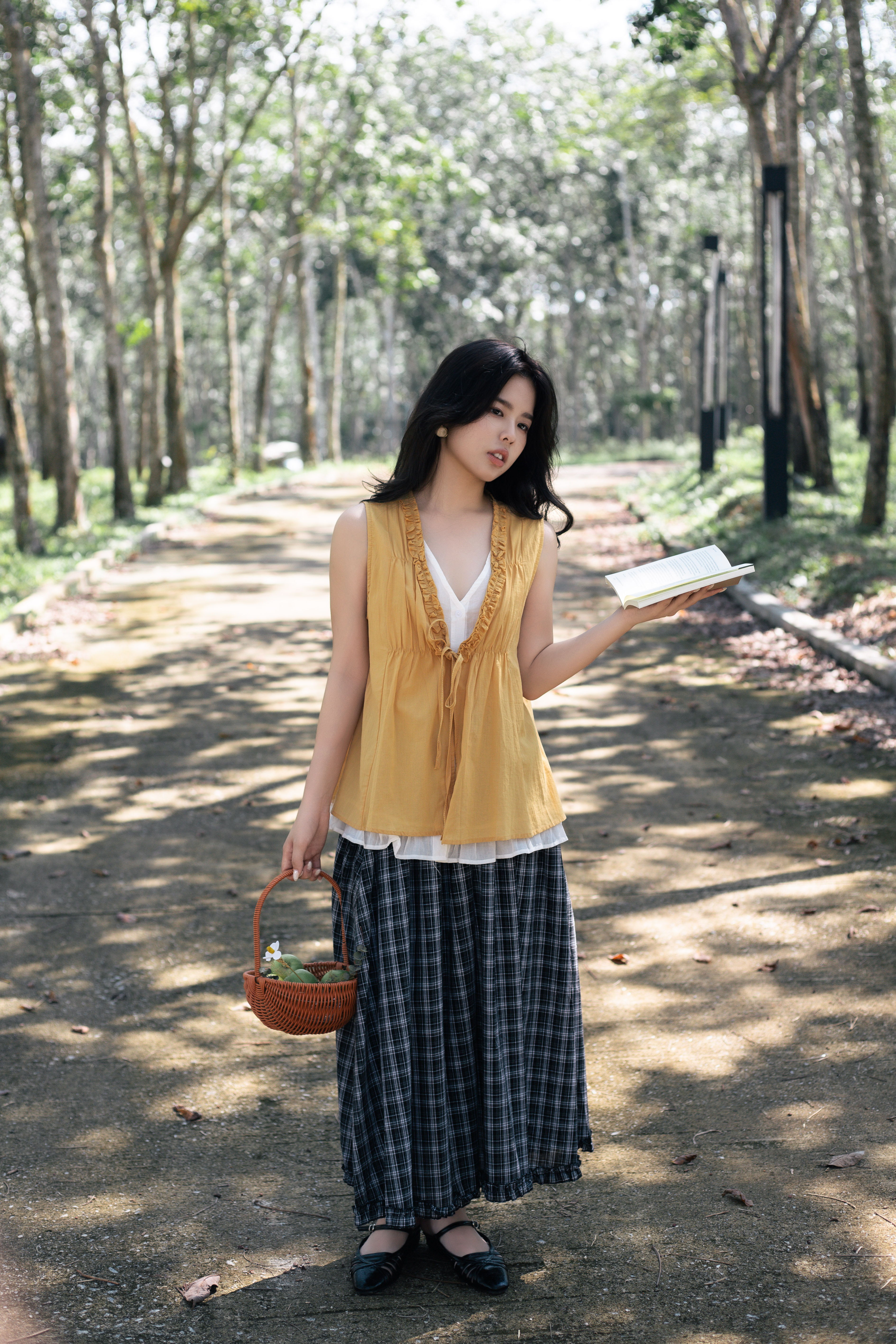 Caro Contrast Ruffle Top Yellow -2818BVYEL