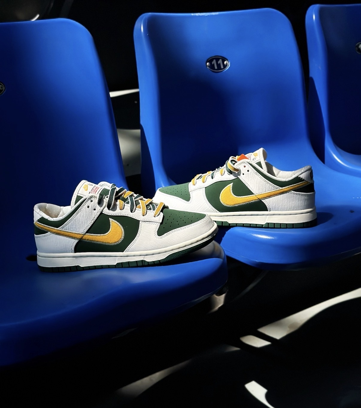 男鞋 NIKE DUNK LOW RETRO 'Fir University Gold' 白綠黃 紋理感 復古 低筒 休閒鞋【IM4413-100】