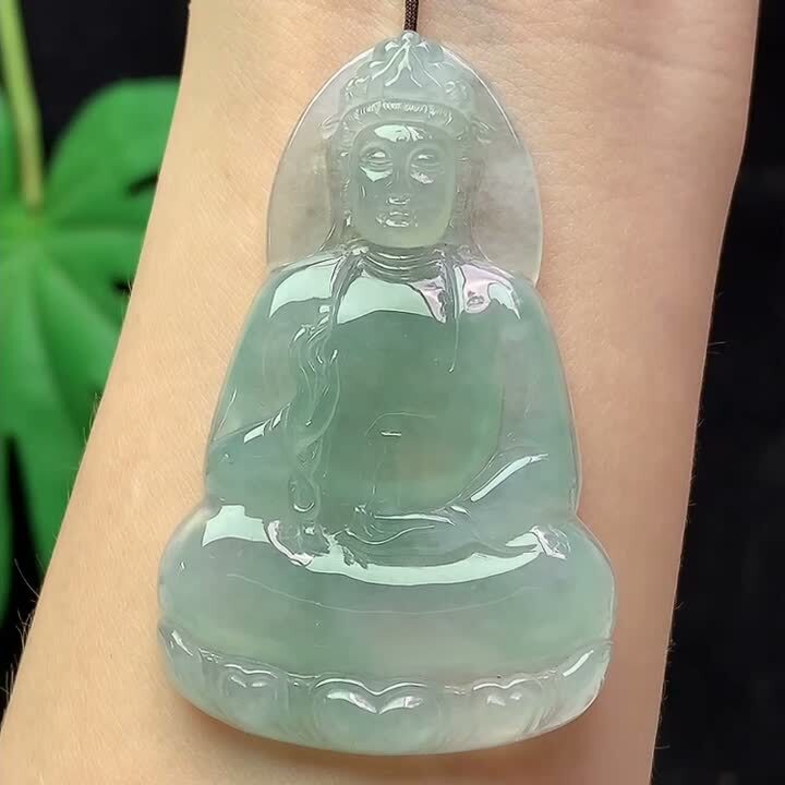 翡翠冰種素衣觀音,天然翡翠A玉, 緬甸玉, Jade, Jadeite