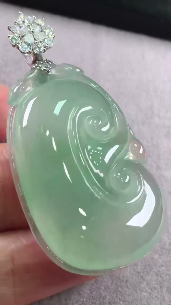 翡翠如意,天然翡翠A玉, 緬甸玉, Jade, Jadeite