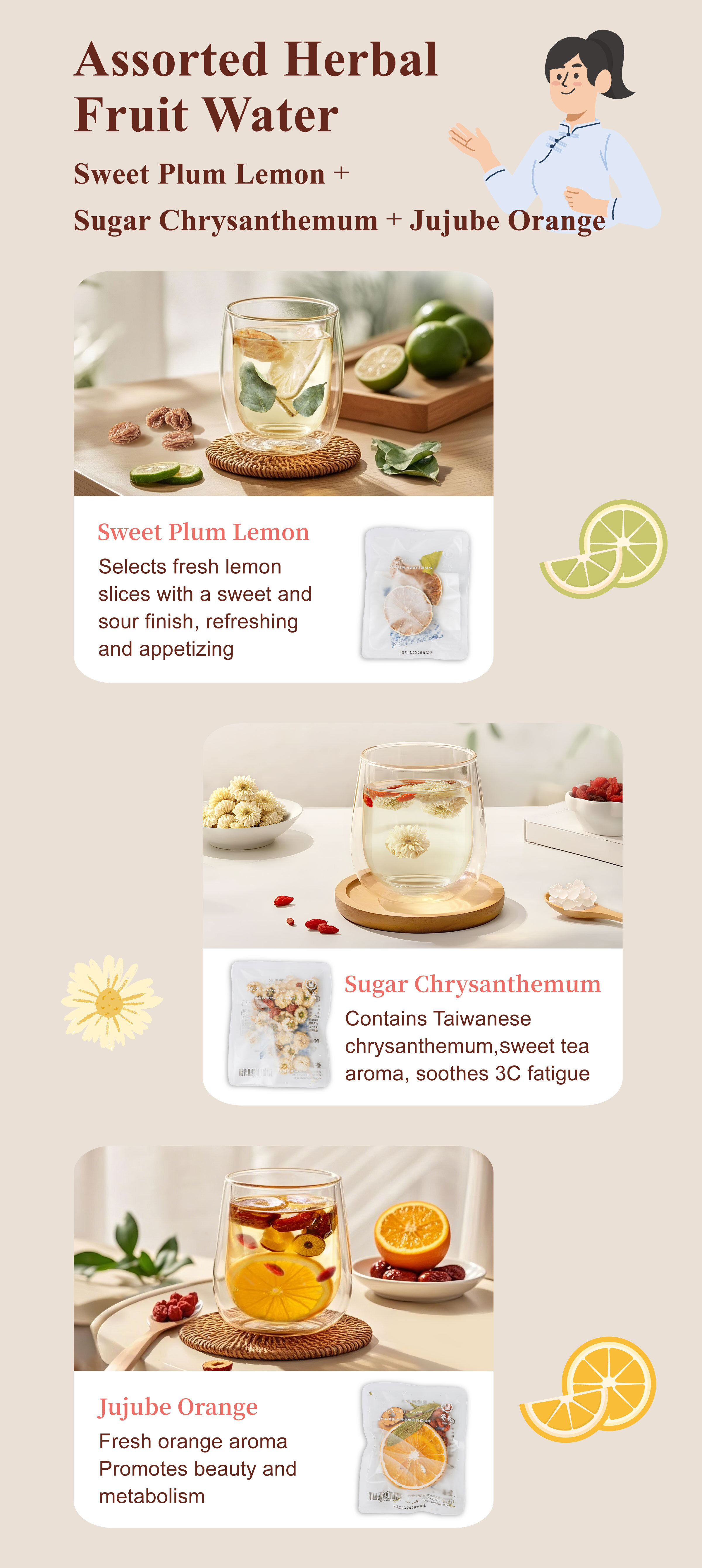 Dengyi Assorted Herbal Fruit Water Introduction